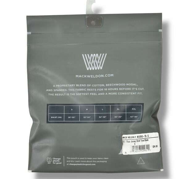 Mack Weldon 18 Hour Jersey Briefs Underwear Mens Size Small True Black - Picture 3 of 4